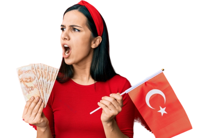 Woman with Turkish flag